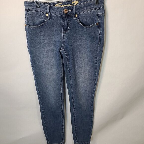 Seven7 Denim - SEVEN 7‎ Women's High Rise Skinny Cotton Blend Denim Blue Jeans-Size 4